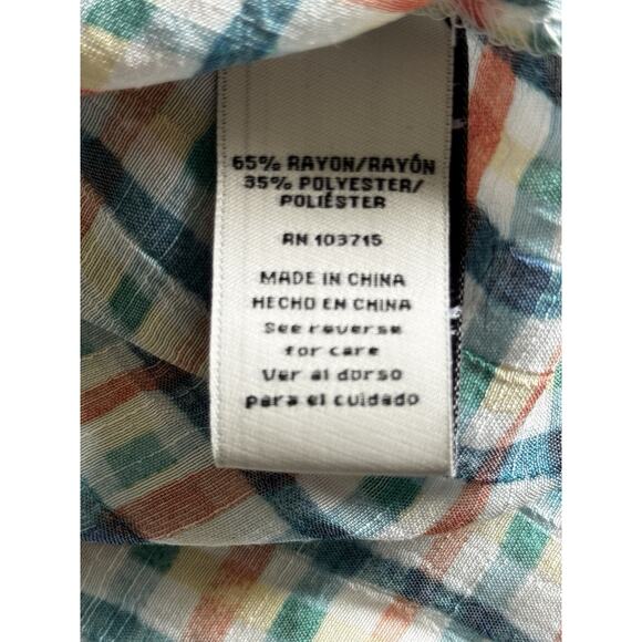 Zac & Rachel XL Gingham Plaid Cottagecore Blouse Top NWOT - Picture 4 of 8